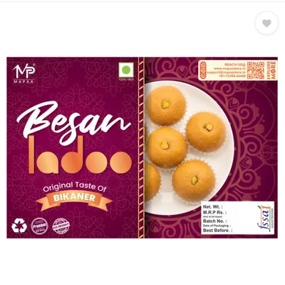 MAPAA Bikaneri Premium Dry Fruit Besan Ladoo, Ready to Eat Indian Sweet Box   (200 г) 115 фото